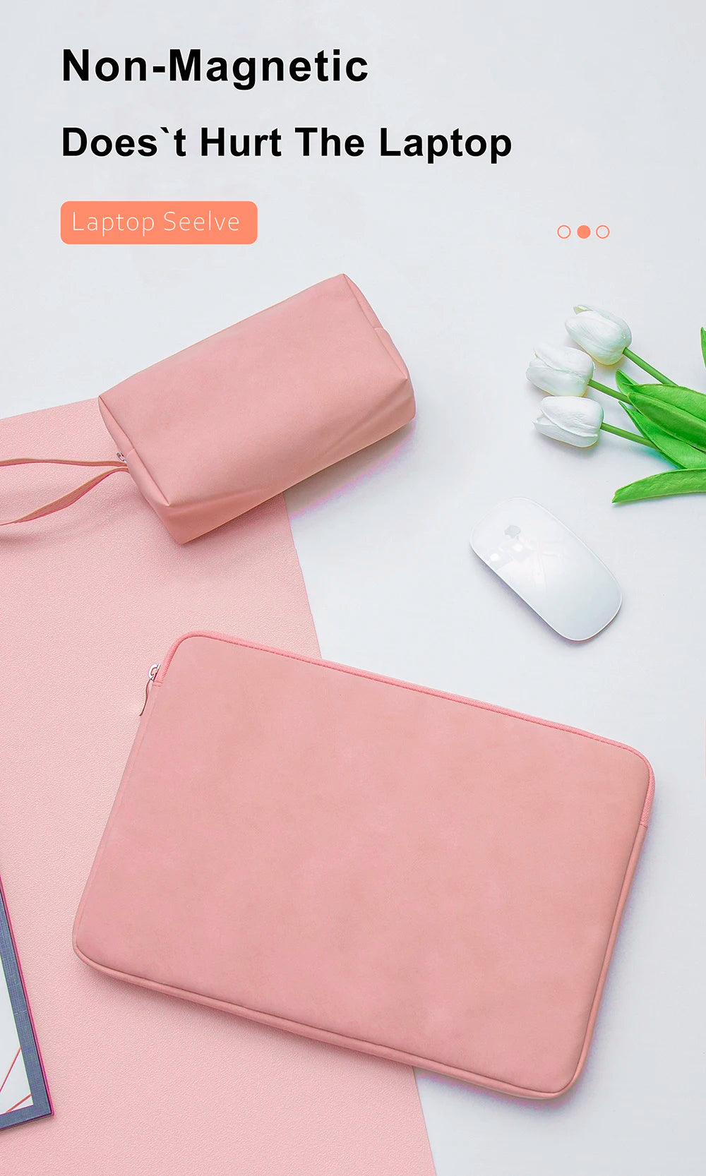 EGYAL Laptop Sleeve Bag – PU Zipper, 13–16", MacBook Air/Pro, Dell, Xiaomi, Huawei, 3 Colors
