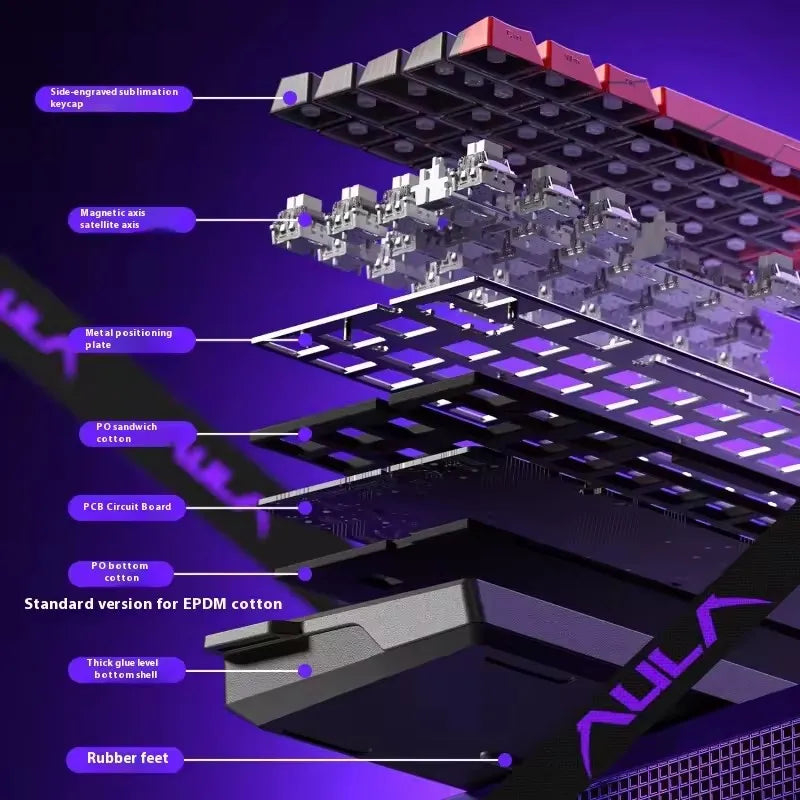 Aula Win68 HE magnetic mini gaming keyboard with RGB backlit keys, wired connection, hot-swappable switches, designed for PC gamers.