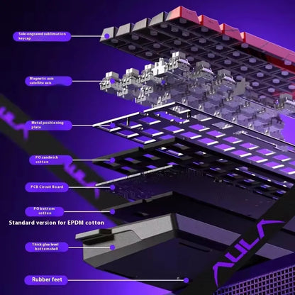 Aula Win68 HE magnetic mini gaming keyboard with RGB backlit keys, wired connection, hot-swappable switches, designed for PC gamers.