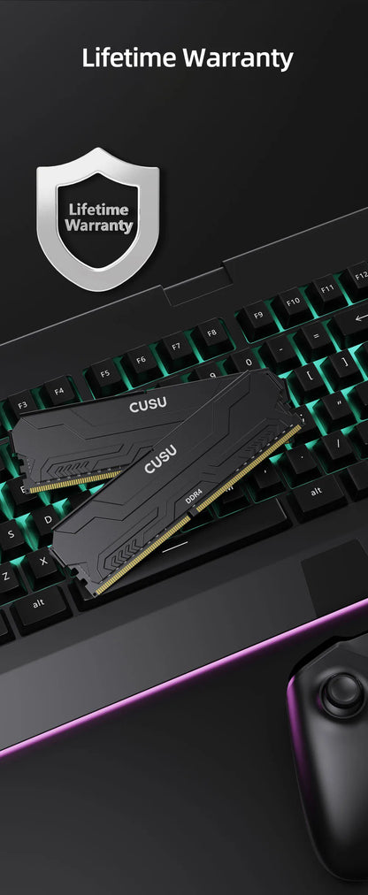 CUSU DDR4 Desktop RAM – 8GB / 16GB, 3200/3600MHz, XMP 2.0, Heatsink
