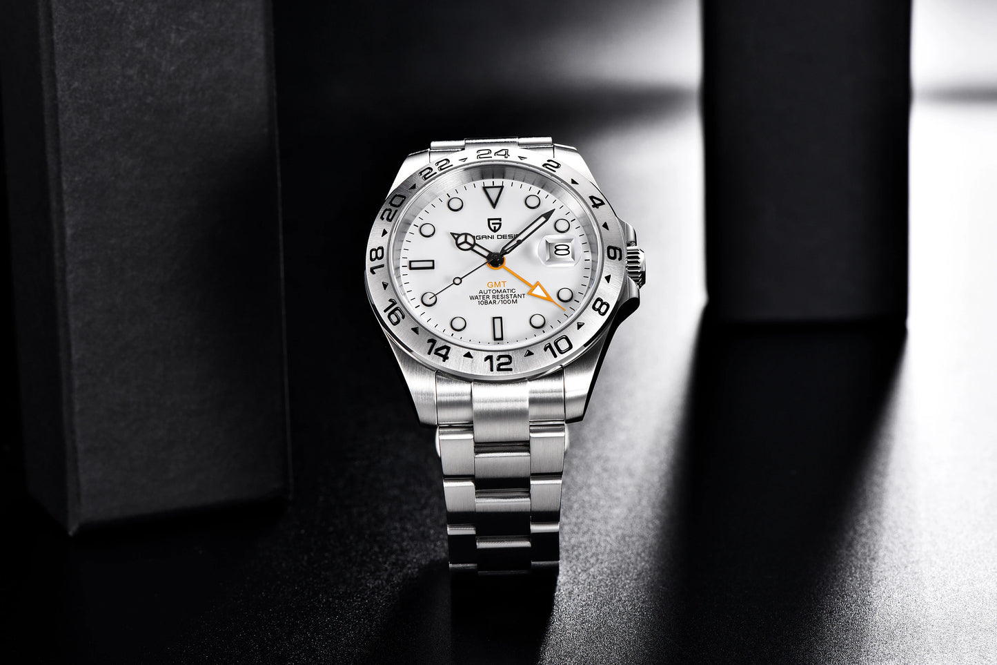 PAGANI DESIGN PD1682 GMT Automatic Watch – 42mm Sapphire Crystal, Stainless Steel, 100M Water Resistant
