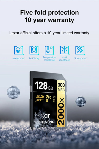 Lexar SD Card UHS-II | V60 / V90 | 4K 8K | 32GB–512GB | SDHC SDXC for Camera