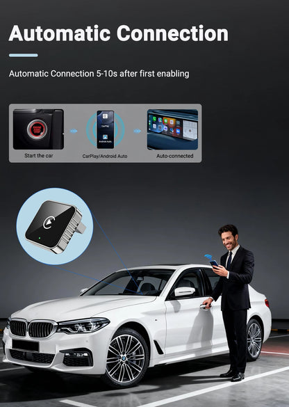 Wireless CarPlay & Android Auto Adapter 2026 | Plug & Play, Stable BT+WiFi, OTA Updates, 99% Car Compatible