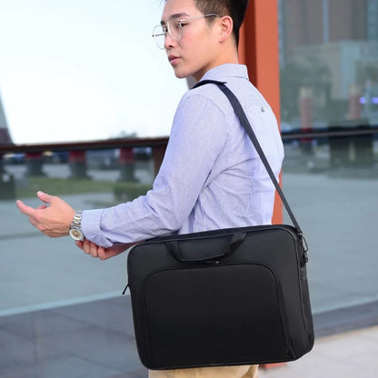 Waterproof Laptop Briefcase Bag – 15", 15.6", 17", Nylon, Dual Zipper, Shoulder Strap