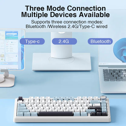 AULA F75 Mechanical Keyboard – 75% Layout, Tri-Mode (2.4G/BT/USB), RGB, Hot-Swap, PBT Keycaps