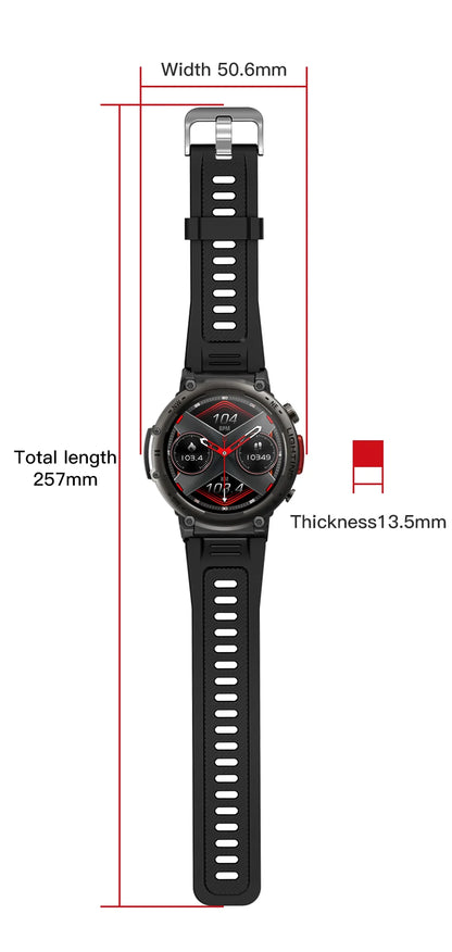 Imosi Outdoor Smart Watch with Flashlight – Sport Fitness Tracker, Blood Pressure, IP67