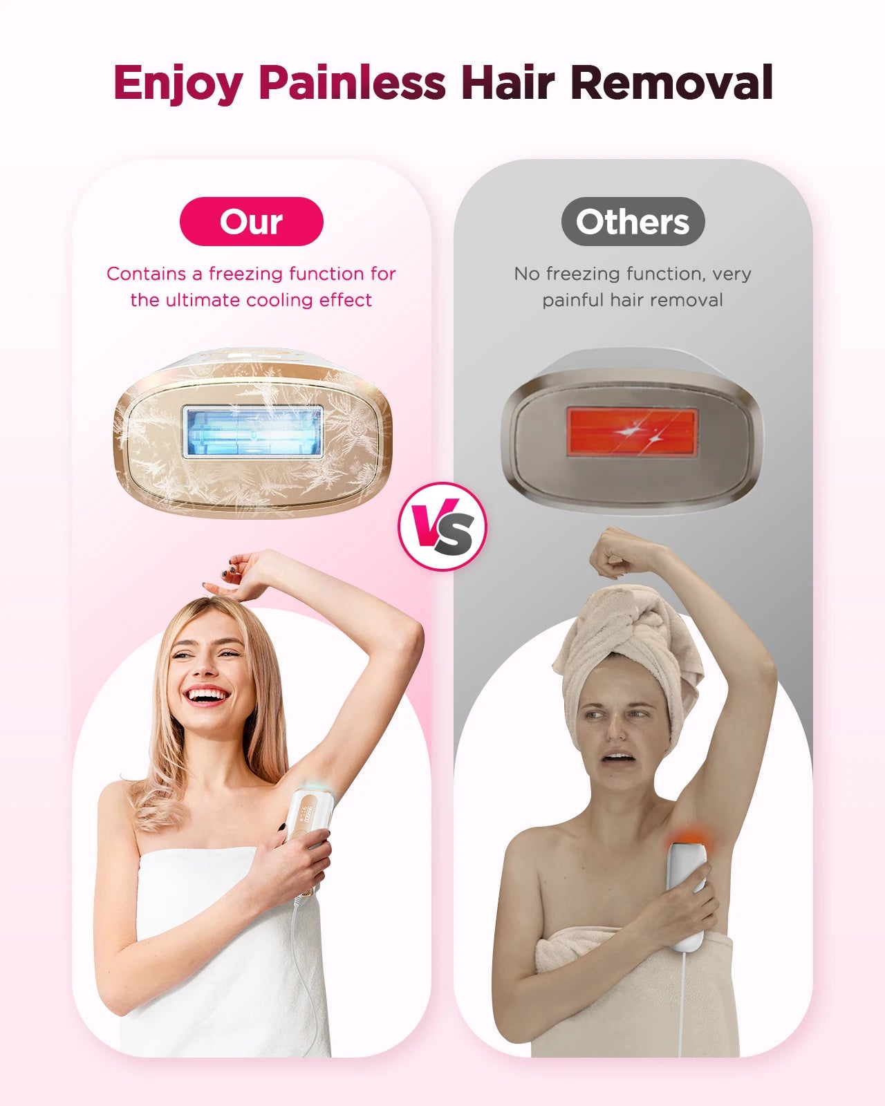 IPL Hair Removal Device – 990,000 Flashes, Permanent Painless Hair Remover for Men & Women, Body & Face