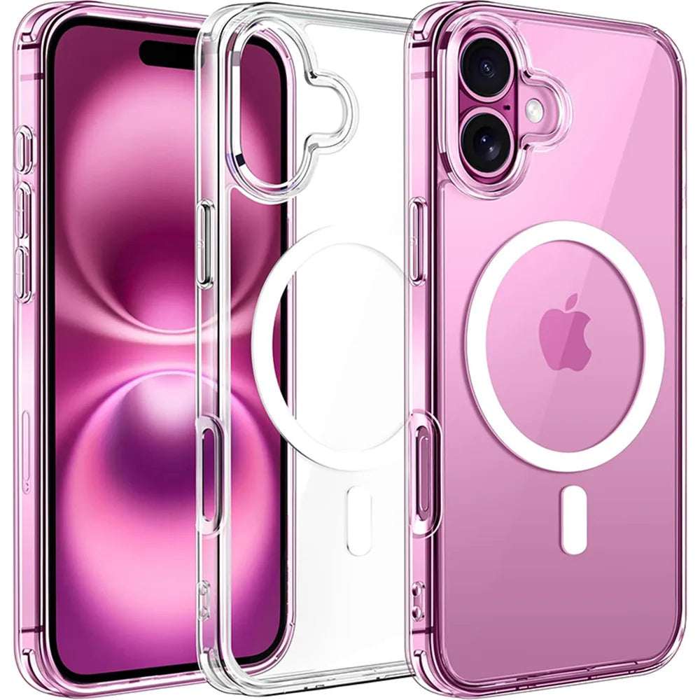 Magnetic Wireless Charging Case for iPhone 12–17 – MagSafe Compatible Transparent Cover