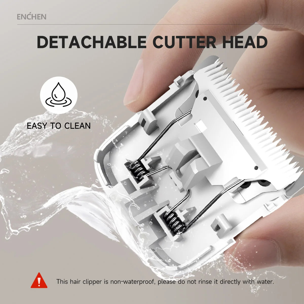 ENCHEN Boost-W Cordless Hair Clipper – USB Rechargeable, Adjustable Comb