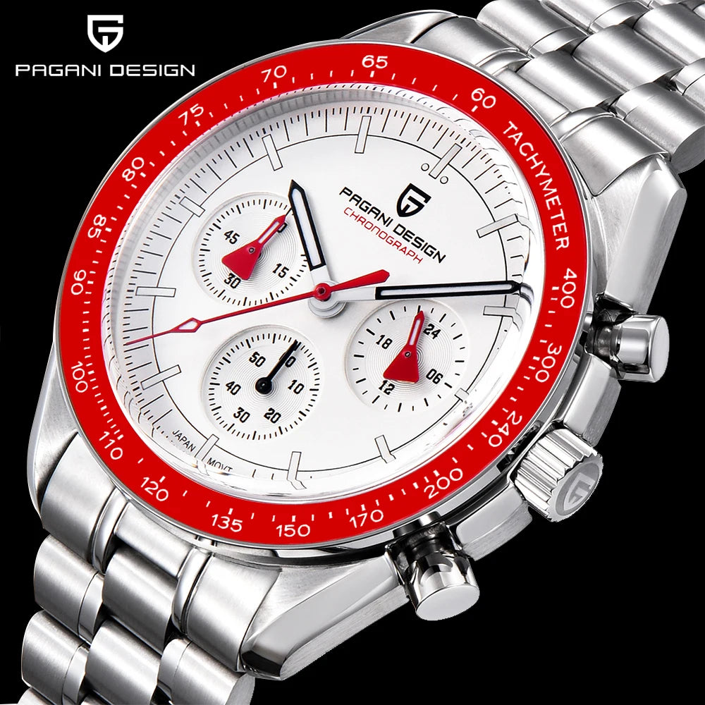 PAGANI DESIGN 1701 V5 Men's Luxury Quartz Chronograph Watch – AR Sapphire Glass, 100M Waterproof