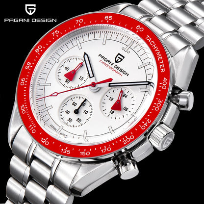 PAGANI DESIGN 1701 V5 Men's Luxury Quartz Chronograph Watch – AR Sapphire Glass, 100M Waterproof