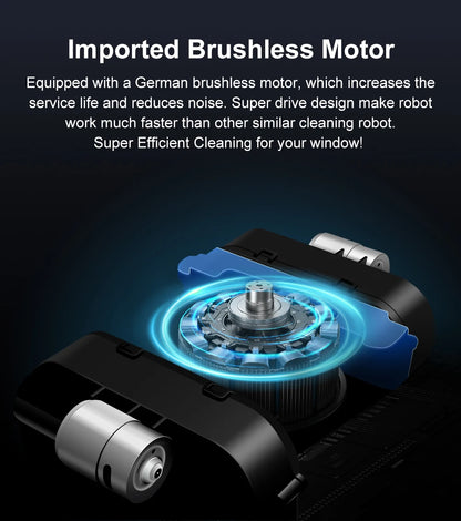 ABIR WD10 Window Cleaning Robot – Dual Roller Brushes, 10000Pa Suction, 6-Way Water Spray & Remote