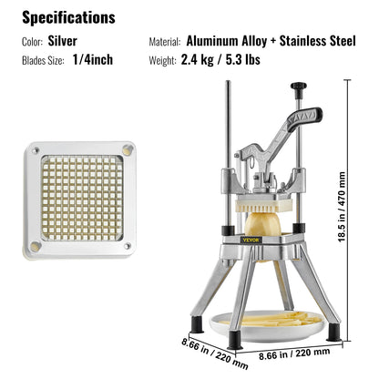 SucceBuy Commercial Food Dicer & French Fry Cutter – Heavy Duty Stainless Steel