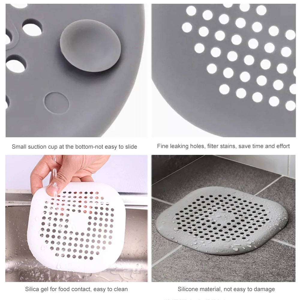 Silicone Sink & Drain Hair Catcher | Shower & Bathtub Filter Screen