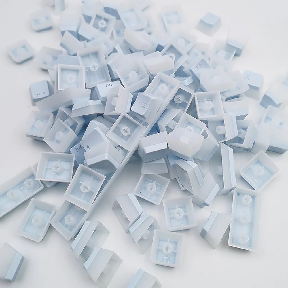 129-Key Pudding Keycaps – OEM Profile PBT, Transparent, MX Hot-Swap Compatible
