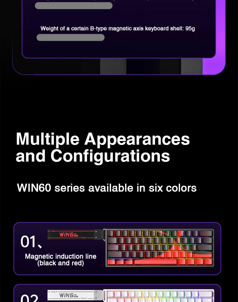 AULA WIN60 / WIN68 HE Magnetic Switch Gaming Keyboard – Rapid Trigger, RGB, Hotswap