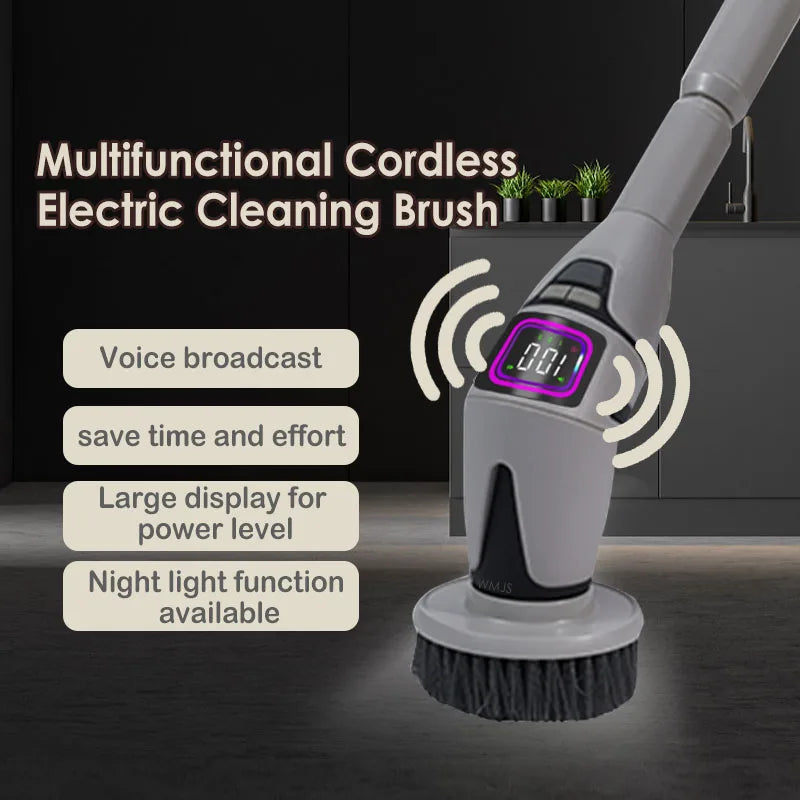 10-in-1 Electric Cleaning Brush | Multifunctional | Bathroom & Toilet | Voice Announcement