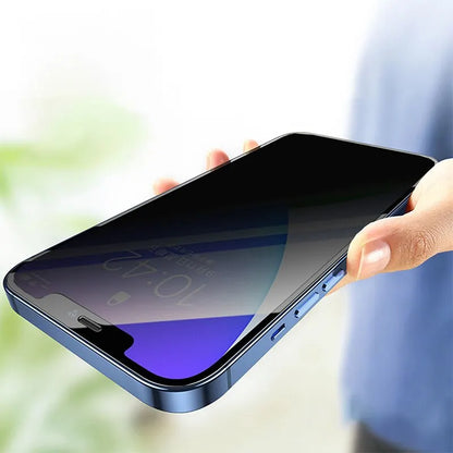 Four R.E.D. Shopping privacy screen protectors for iPhone, anti-spy tempered glass for mobile phone screen protection.
