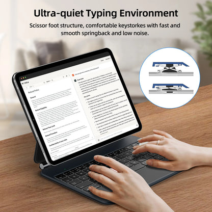 GOOJODOQ Magic Keyboard Case with Touchpad for iPad Pro 11" M4 / Air 4/5/6 (2020–2024)