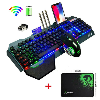 MAMBASNAKE K680 Wireless Keyboard & Mouse Set – 3800mAh, Rainbow Backlit, for PC, PS4, PS5, Xbox
