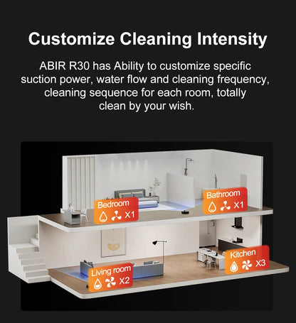 ABIR K30 Robot Vacuum Cleaner – Auto-Empty Dock, UV Spot Cleaning, 6500Pa, Multi-Floor Map