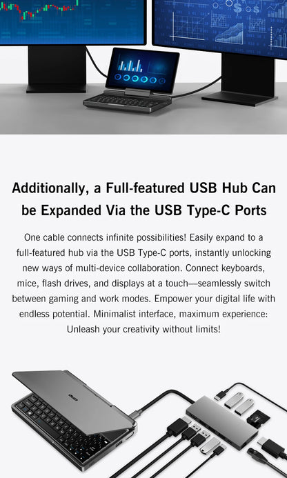 GPD MicroPC 2 – 7" Mini Laptop, Intel i3 N300, 16GB DDR5, 512GB SSD, Windows 11
