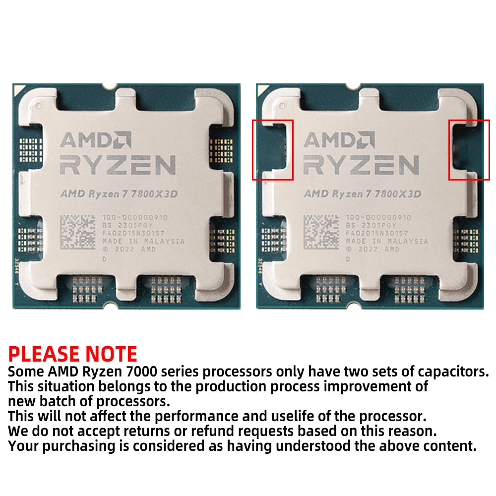 AMD Ryzen 7 7800X3D AM5 Gaming CPU – 8-Core, 5GHz, 3D V-Cache