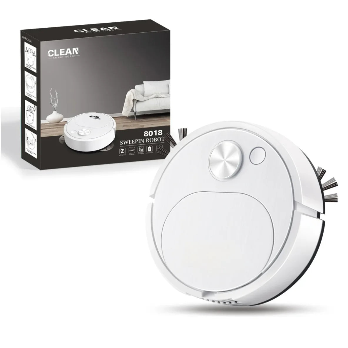 R.E.D. Shopping 3-in-1 smart robot vacuum cleaner with mopping, 1500Pa wireless sweeping for home and office cleaning.
