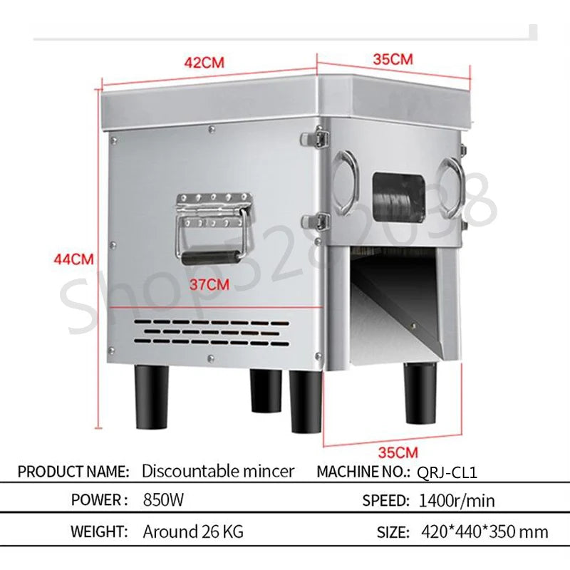 850W Commercial Meat Cube Cutter & Slicer Machine – Adjustable Cut Size, Fresh Meat Dicer