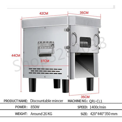 850W Commercial Meat Cube Cutter & Slicer Machine – Adjustable Cut Size, Fresh Meat Dicer