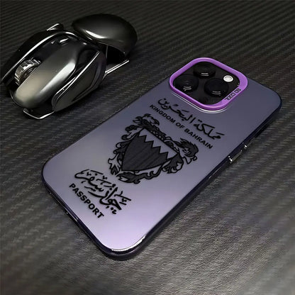 Bahrain Passport iPhone case by R.E.D. Shopping, matte anti-fall protective cover for mobile phones, featuring Bahrain passport design