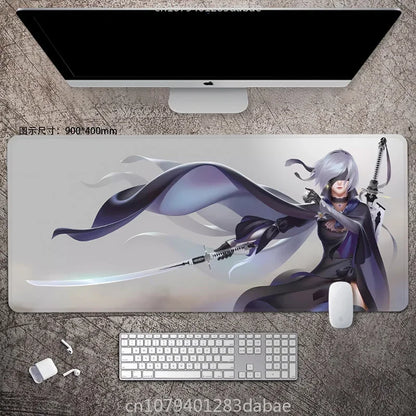 NieR Automata ARPG Leather Mouse Pad – Waterproof PU Leather, Keyboard Table Mat, E-Sports Gaming