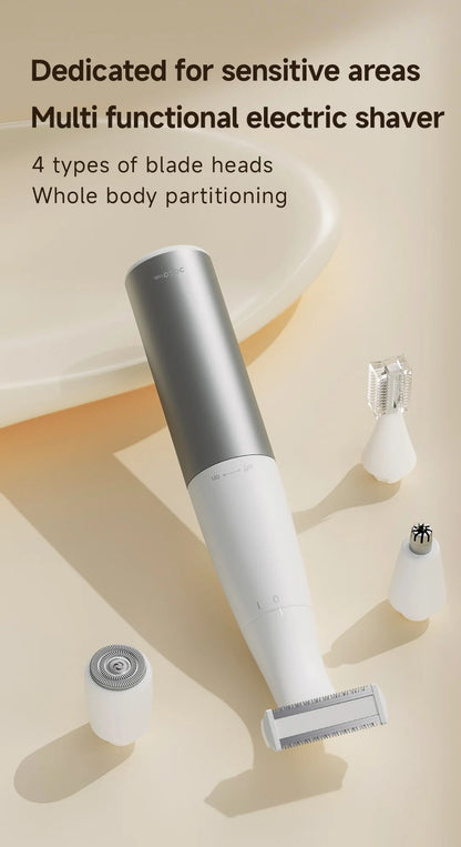 DOCO LAB 4-in-1 Electric Epilator & Hair Removal Trimmer – Cordless, Painless, Body & Bikini, Gift for Men & Women