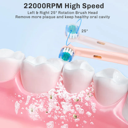 Sonic Electric Toothbrush – 5 Modes, 4 Replaceable Heads, Timer, Waterproof, Rechargeable Adult