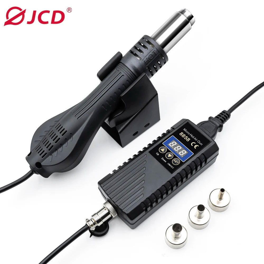 JCD 8858 750W Hot Air Rework Station – LCD Digital Soldering Hair Dryer