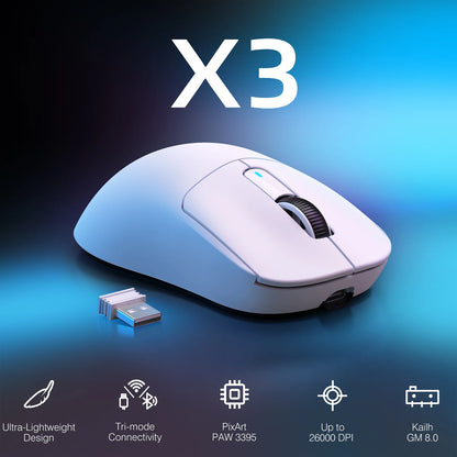 Attack Shark X3 Wireless Gaming Mouse – 49g, PAW3395, Triple Mode