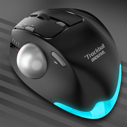 Wireless Bluetooth Trackball Mouse – RGB, 2.4G, Ergonomic, 3-Device Connection for PC & iPad