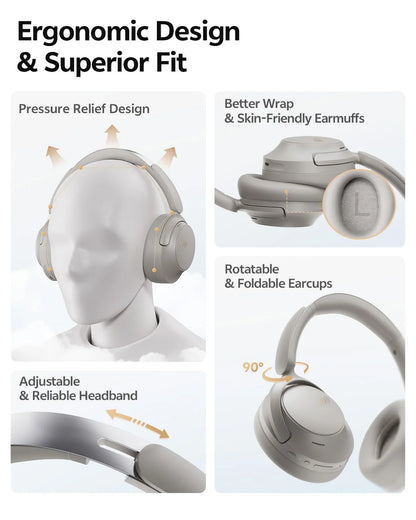 QCY H3S ANC Over-Ear Headphones – -56dB, LDAC, Dual Driver, Bluetooth 6.0, 102Hrs