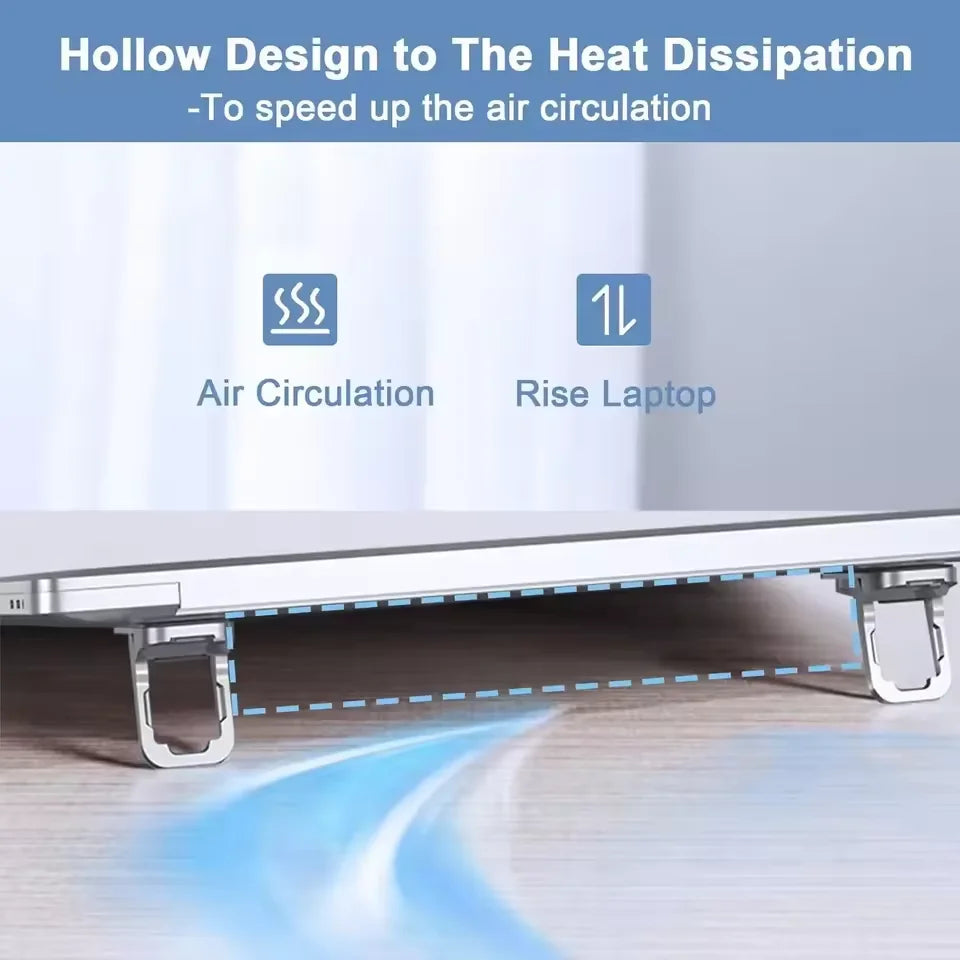 Portable Zinc Alloy Laptop Stand – Foldable, 2 Adjustable Angles, for MacBook & Notebooks