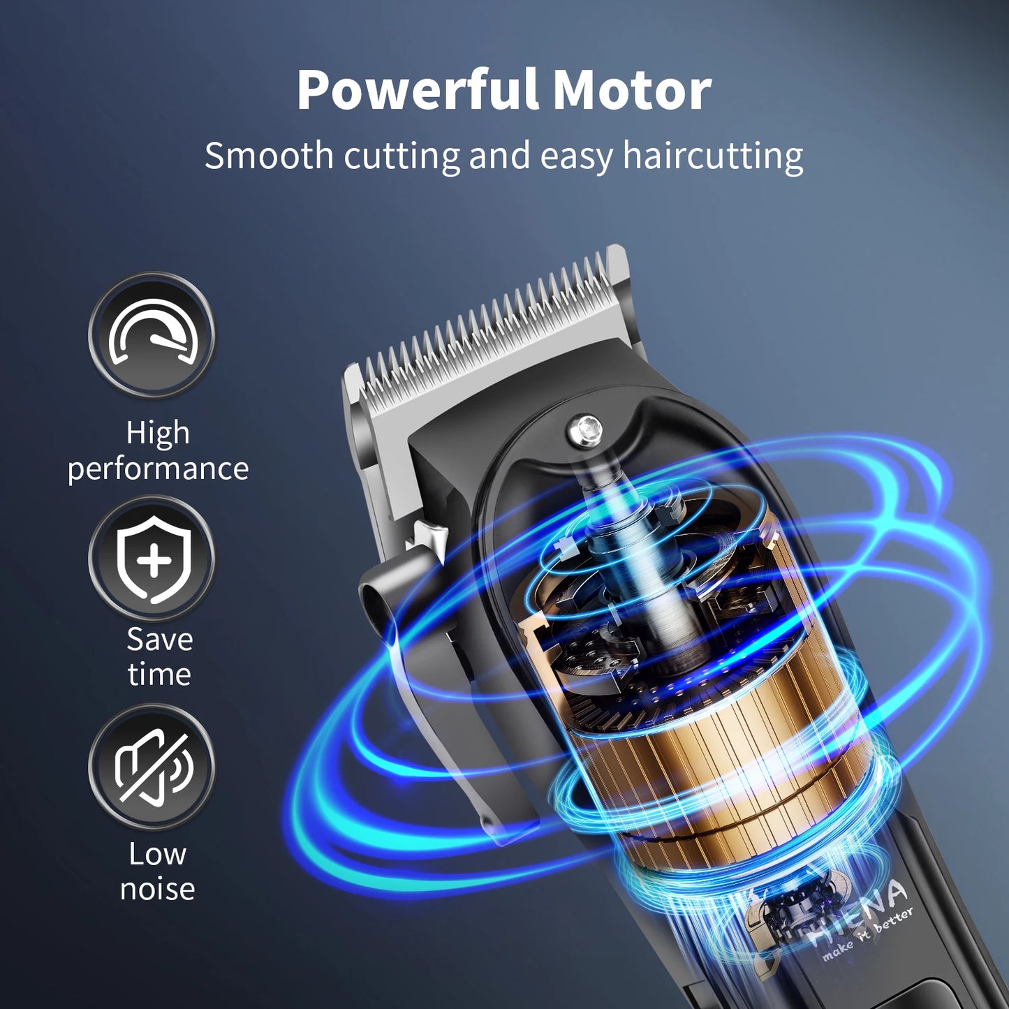 HIENA PRO Cordless Hair Clipper Set | Professional Barber Kit, Electric Foil Shaver & Beard Trimmer Combo