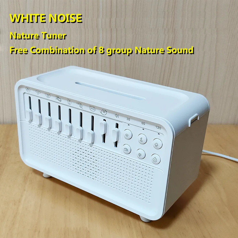3-in-1 Bluetooth Speaker, White Noise Night Light & Humidifier – 8 Nature Sounds Sleep Machine