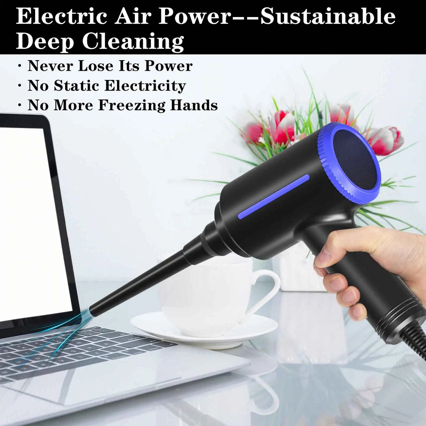 ATENGO TD08 500W Electric Air Duster – Cordless Handheld Blower & Vacuum for PC, Car, Desk