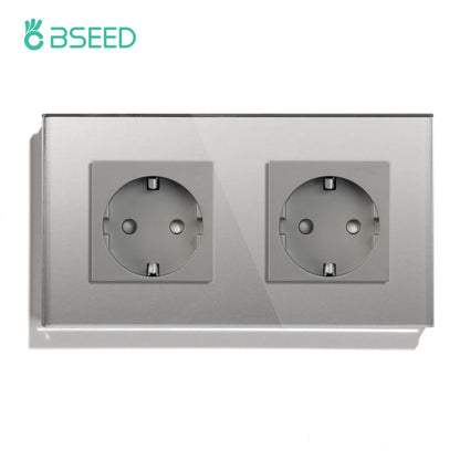 BSEED EU Wall Socket with USB-C Charging Port – Glass Panel 16A