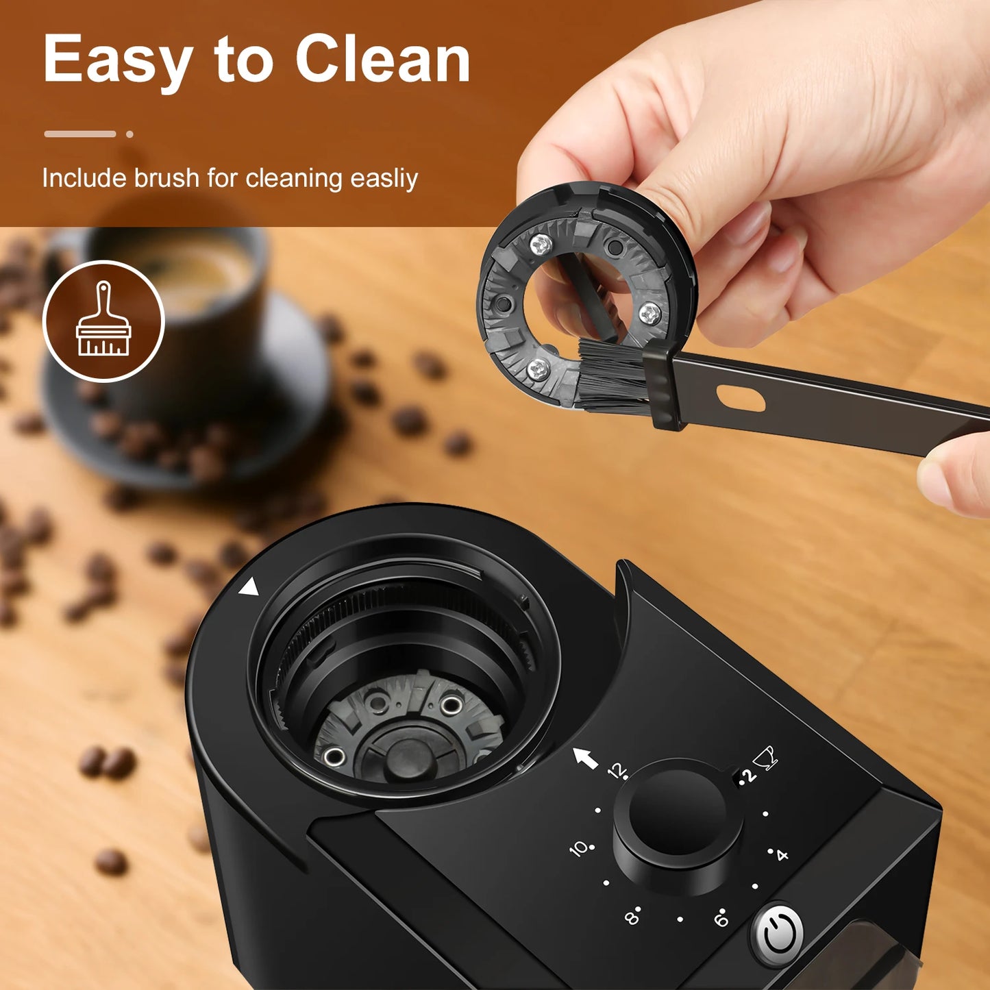 KIRAINAFLY Automatic Burr Mill Coffee Grinder 200W | 28 Grind Settings