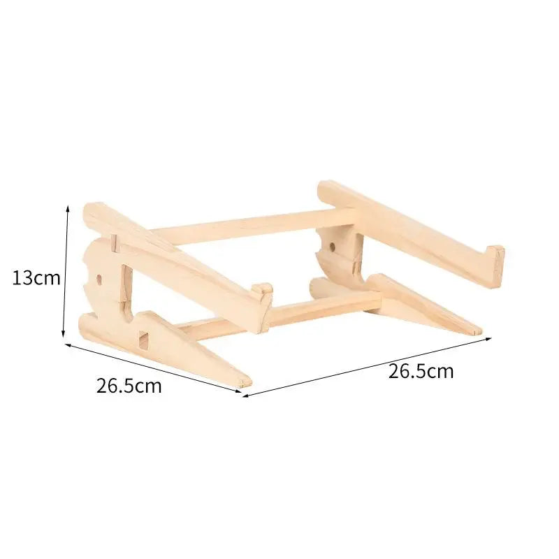 Wood Laptop Stand Lapdesk – Assembled Riser, Cooling Bracket, Reinforced Support Base