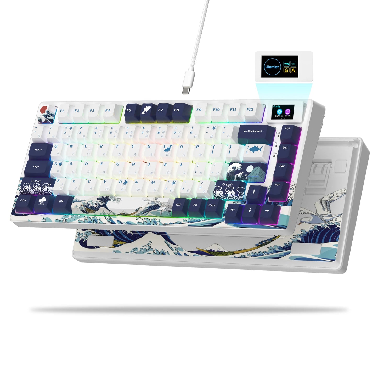 Womier SK80 Gasket Mechanical Keyboard – 83 Key, Hot-Swap, RGB, Smart Display