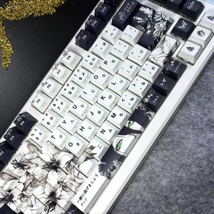 Chainsaw Man Anime Keycaps – PBT Dye-Sub, Cherry Profile, 74–140 Keys, for Mechanical Keyboard