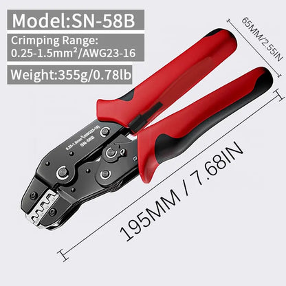 Ratcheting Crimping Tool Set SN-58B – For Dupont, JST, MOLEX & Open Barrel Terminals