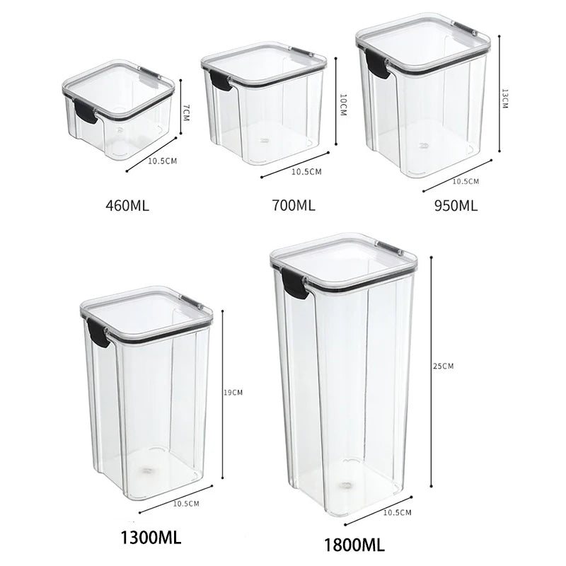 Airtight Kitchen Storage Jars | Moisture-Proof PET Containers 460ml–1800ml