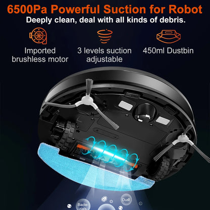 ABIR X9 Robot Vacuum Cleaner – Laser LiDAR, 6500PA Suction, UV Spot Cleaning, Multi-Floor Map, Auto Carpet Boost